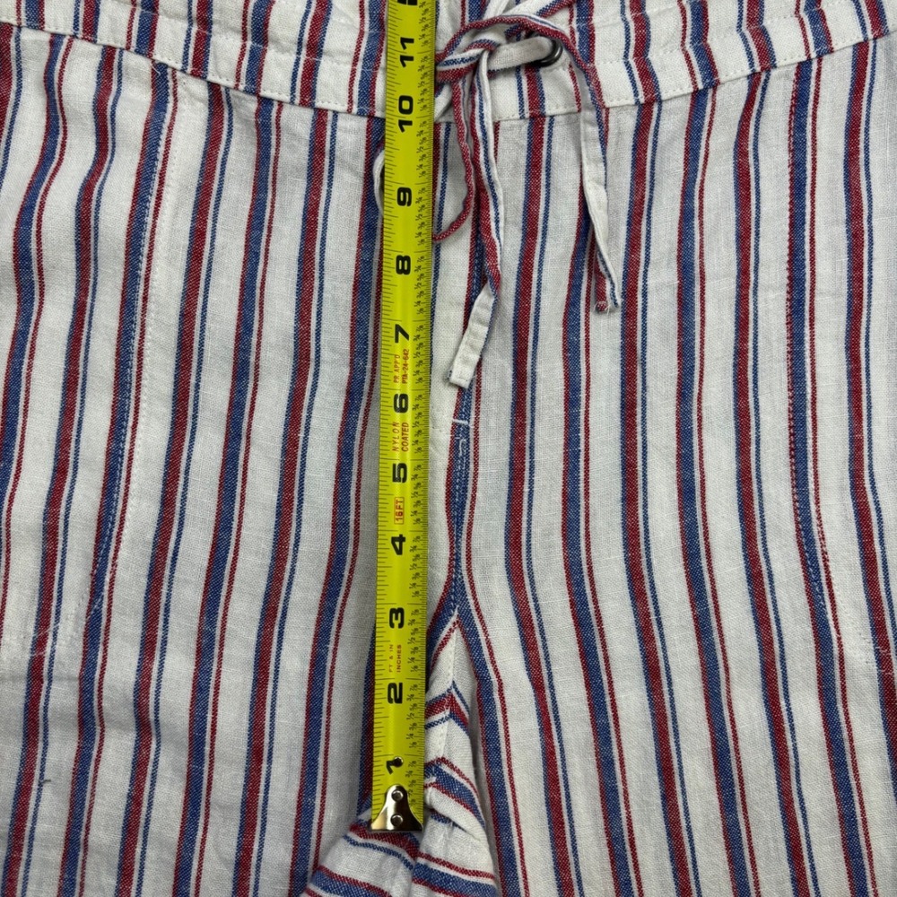 Per Se Women XL Red Blue White Striped Linen Blend Drawstring Pants NWT - Picture 9 of 11